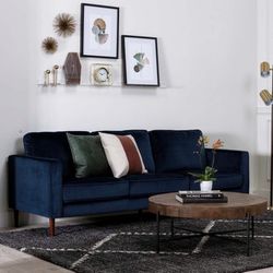 FULL VELVET COUCH SET WITH OTTOMAN AND CHAIR