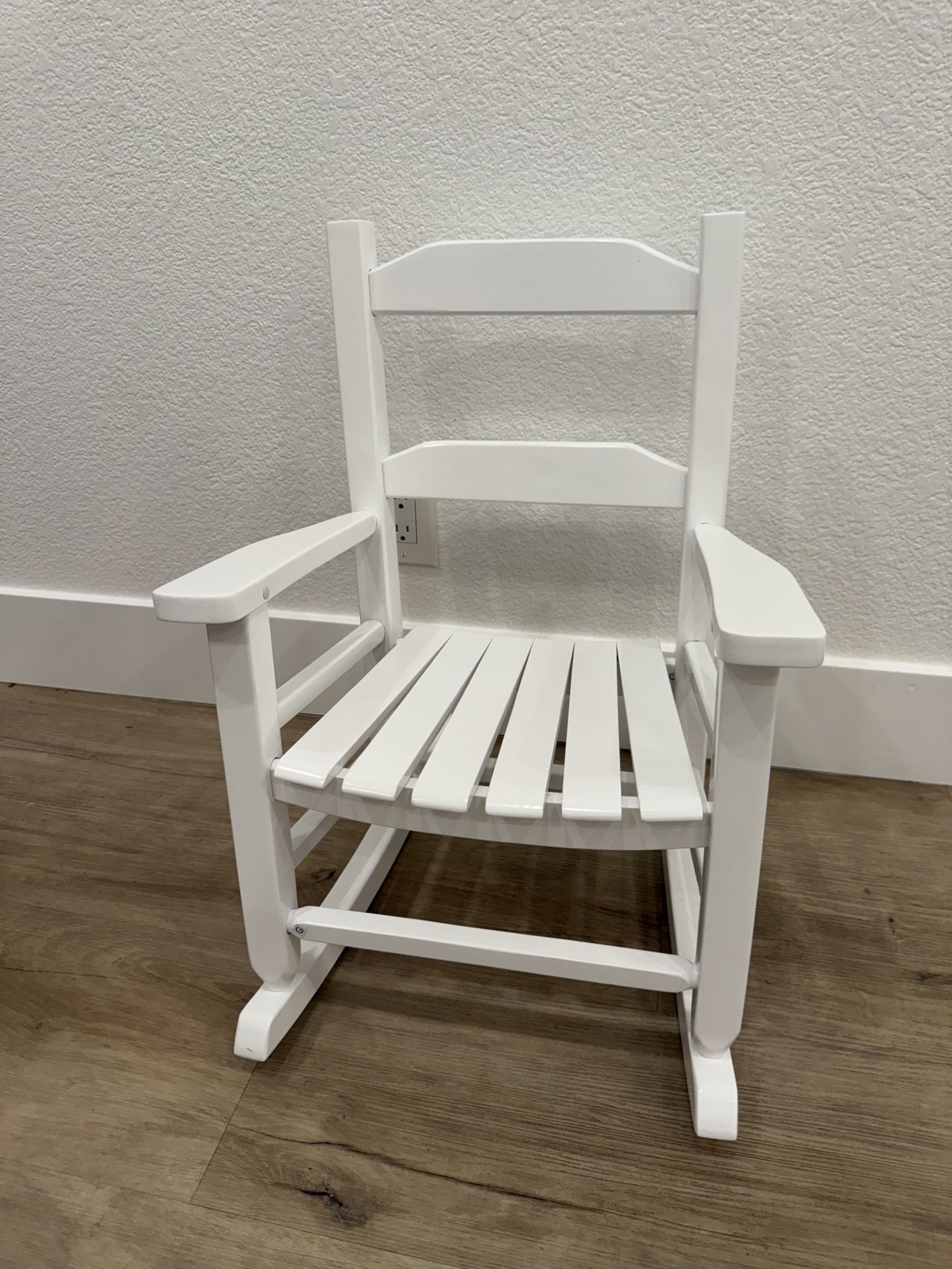 White Wooden Rocking Chair For Kids