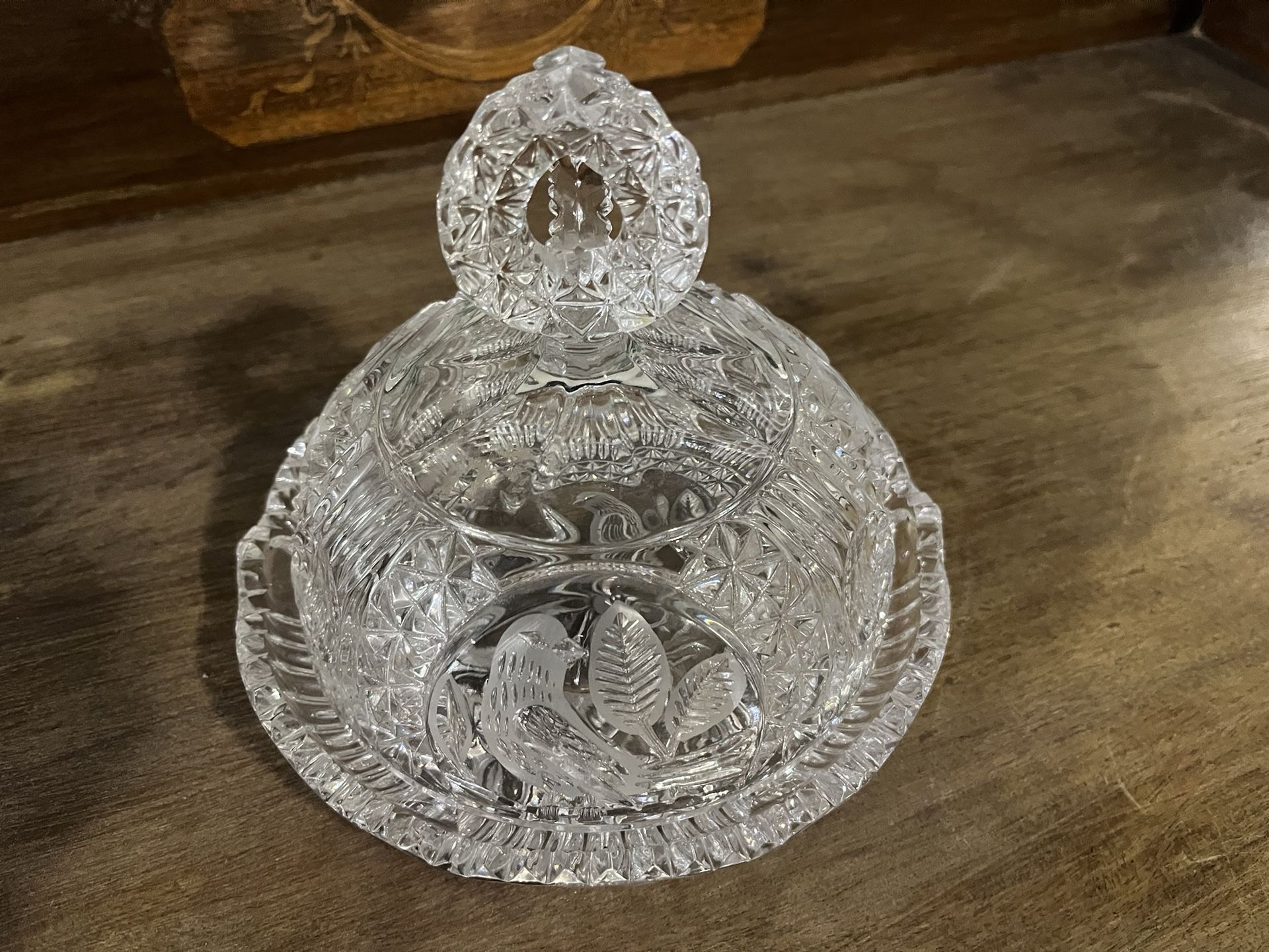 Vintage LEAD CRYSTAL Domed Cheese or Butter Dish