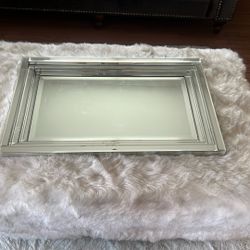 White and gray ottoman