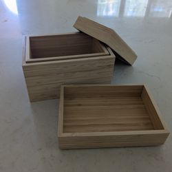 Bamboo Storage Container Box Set 