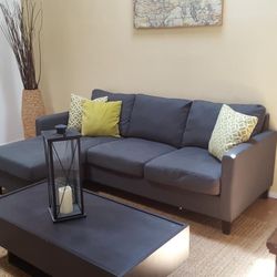 Gray Sectional Movable Chaise 