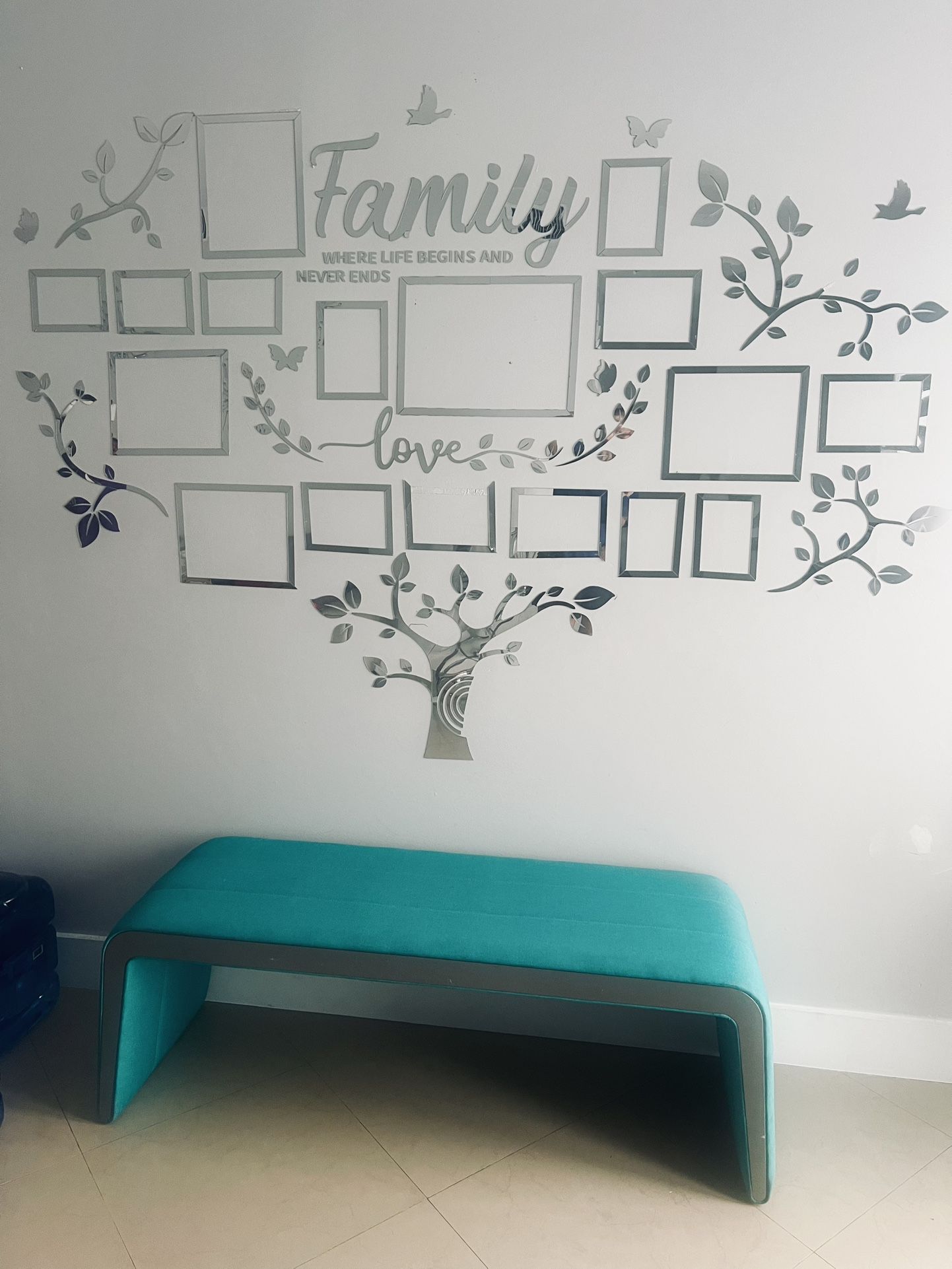 Beautiful Modern Teal Bench.