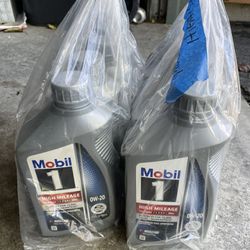 Mobil 1 High Mileage Full Synthetic Motor Oil 0W-20, 10 Quart