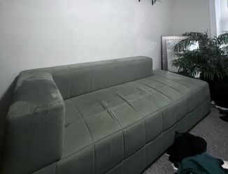 modern green velvet sofa/futon