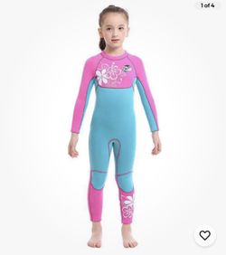 Find Sline Youth Girls Wetsuit Thermal Flex Small Blue & Pink. NWT