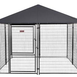 Lucky Dog  STAY Series Presidential Dog Kennel 10'x10' with Privacy Screen