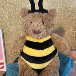 Authentic Jellycat Bartholomew Bee Bear With Bag