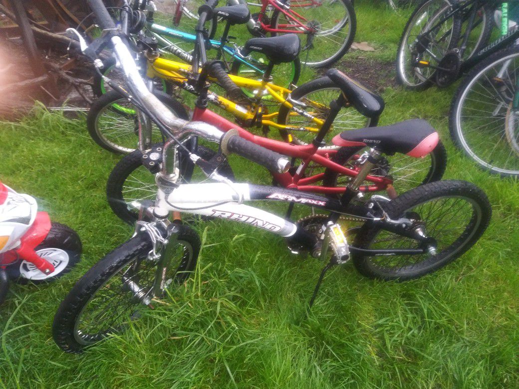 4 different bmx bikes 20 in and 18 in