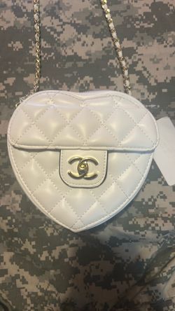 Designer white heart shaped bag