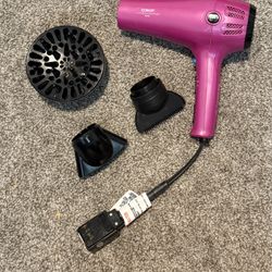 Conair Hair Dryer with Retractable Cord, 1875W Cord-Keeper Blow Dryer - Pink