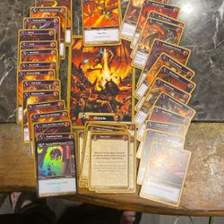 World Of Warcraft Card Lot. One Holo And One Oversized Gold Card 