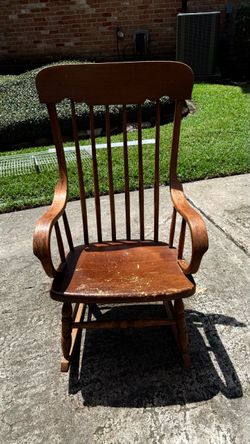Vintage Wooden Spindle-Back Rocking Chair