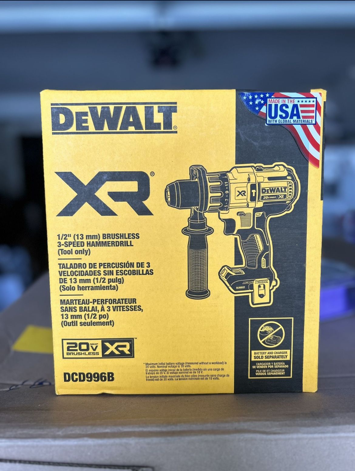 DEWALT 20V MAX XR Cordless Brushless 3-Speed 1/2 in. Hammer Drill (Tool Only)