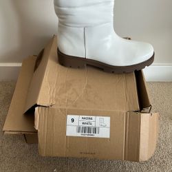 Brand New- All White Boots Size 9