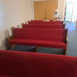 Red Church Pews For Sale, Best Offer. Need Gone ASAP