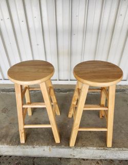 2 Wood Barstools