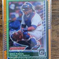 Mike Piazze Orange Laser Baseball Card