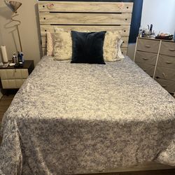 Industrial Farmhouse Queen Storage Bed Frame
