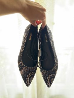 NWT Black Lace Shoes (orig $58)