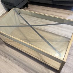 Modern Glass Coffee Table - 2-Tier Design