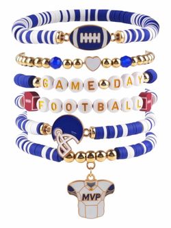 Fashion Jewelry Football Game Day Bracelets Set