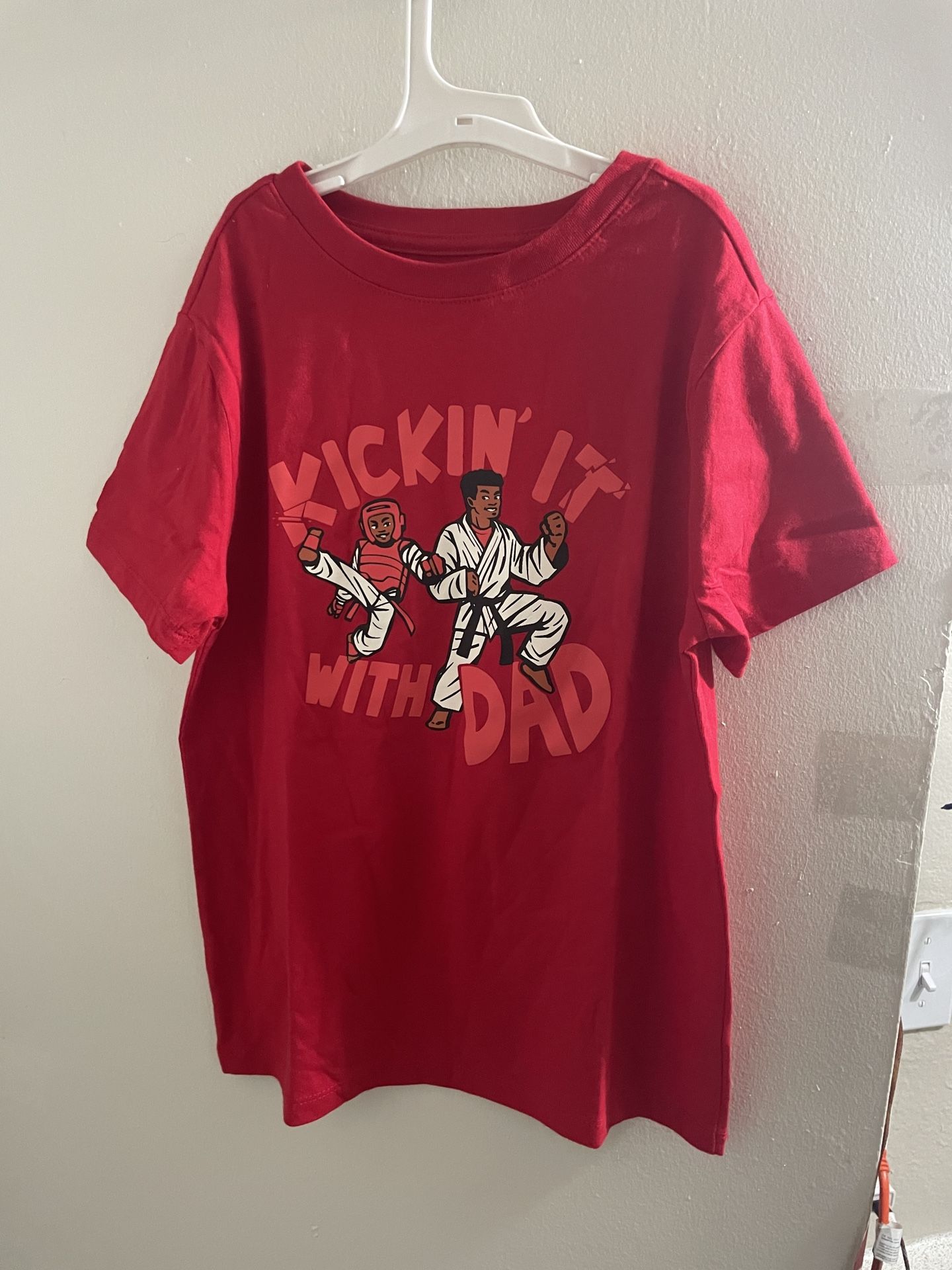 Kickin' It with Dad Red Kids T-Shirt Cat & Jack Boys Size Medium 8 New With Tags