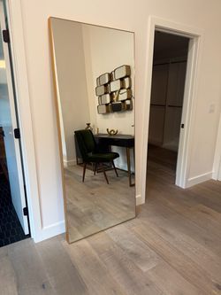 76” Oversized Gold Floor Mirror – 6’4” Tall Full-Length Statement Mirror