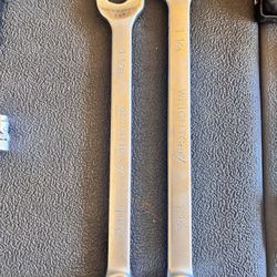 Wright Grip Tool No. 1140 & 1136 Combination Wrench  1-1/4"-1-1/8” 12pt Vintage.