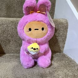 Smoko 12” Easter Tayto Bunny plush Stuffed Animal Pink