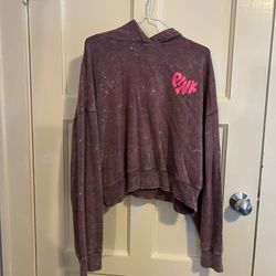 Victoria’s Secret PINK Speckled Purple Hoodie With Neon Pink Logo Medium