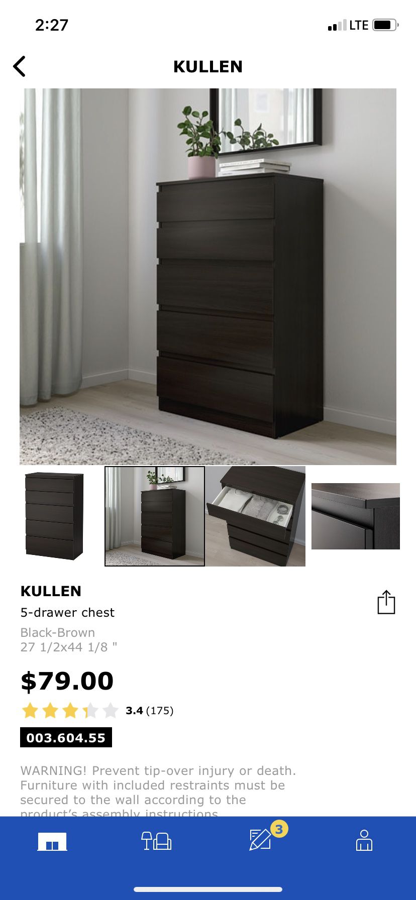 IKEA Killeen 5-drawer chest