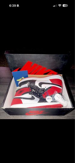 Air Jordan 1 Retro High OG Black Toe 2013 White/Black/Gym Red 555088-184 CLEAN!!
