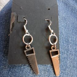 Handmade Saw Earrings 