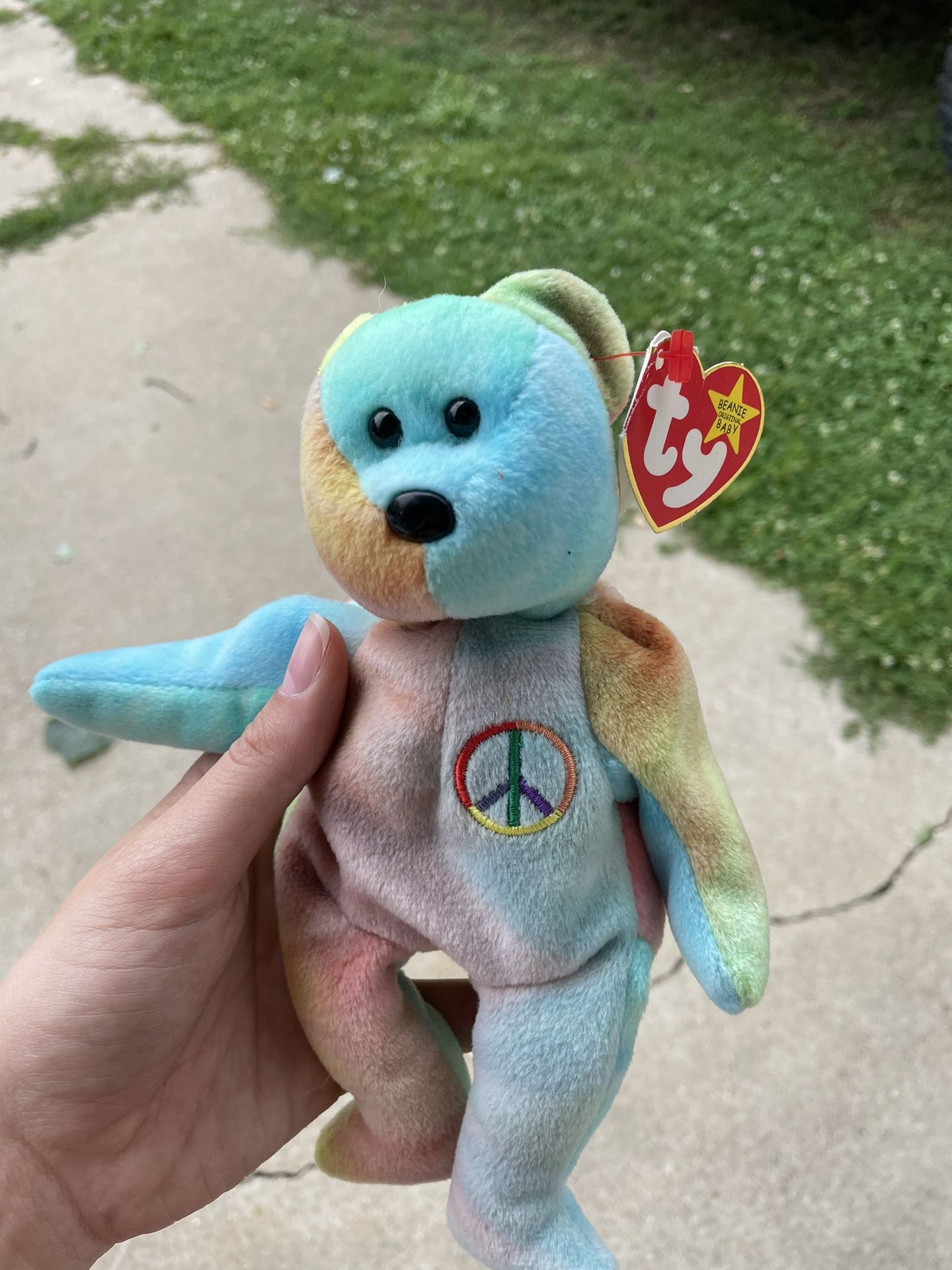 Ty authentic Beanie Baby Peace Bear