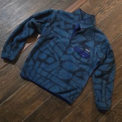 Patagonia Men's Synchilla Blue Stone Fleece Snap T Pullover - Size Small