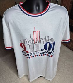 9/11 Never Forget Embroidered Memorial T-Shirt