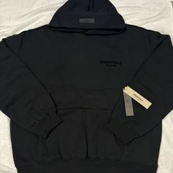 Fear of God Essentials Black Hoodie Oversized Back Logo New w/ Tags