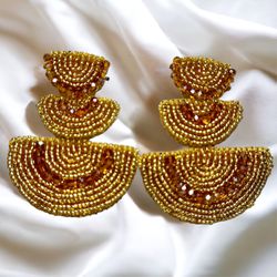 Gold Beads Earring