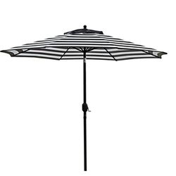 Brand New 9ft Black/white Stripes Patio Umbrella With Tilt And Crank ( 8 Sturdy Ribs)