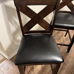 Leather Bar/kitchen Hi Hat Stool