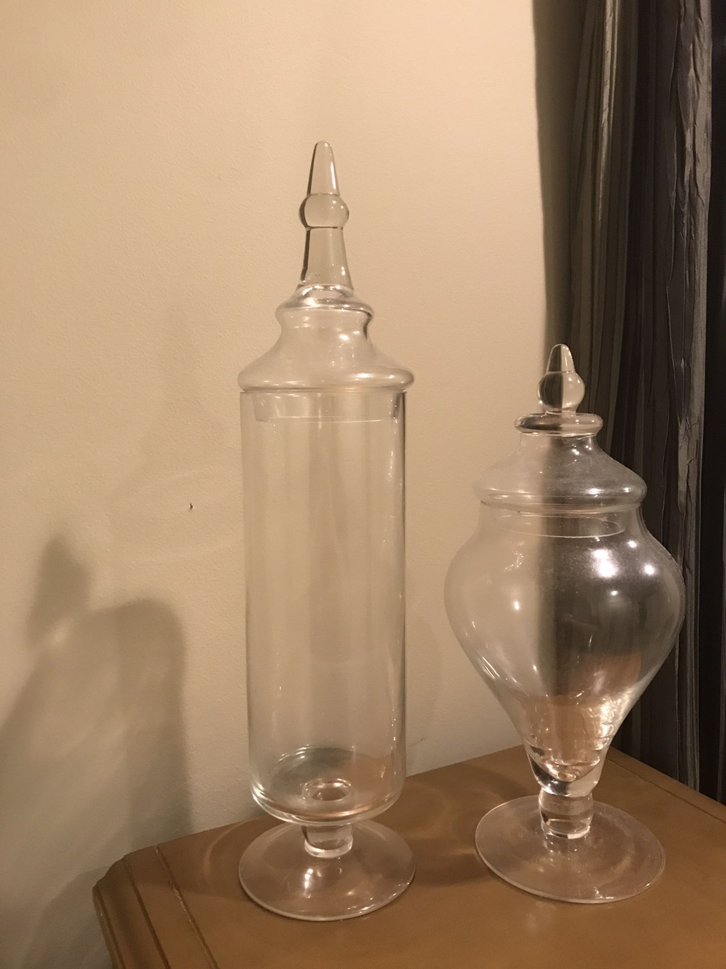 3 Glass Apothecary Jars - Various Sizes