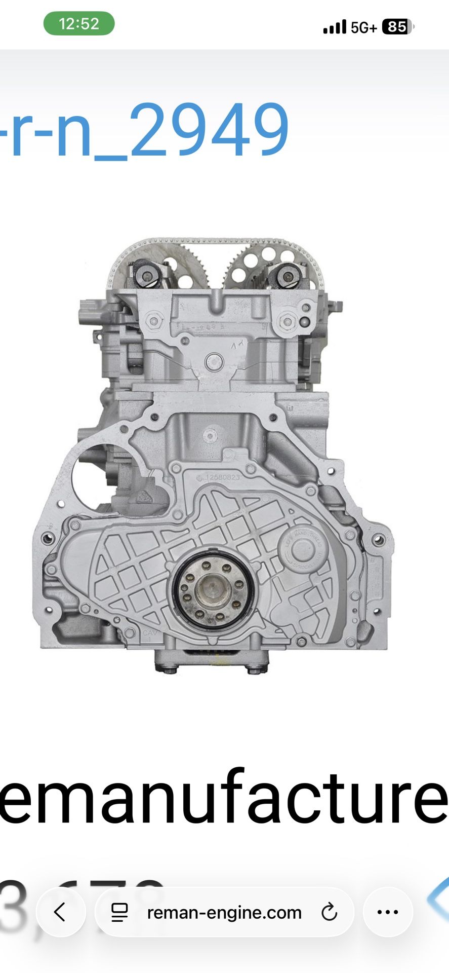 GM 3.7L 5cyl Engine. Re-Manufactured