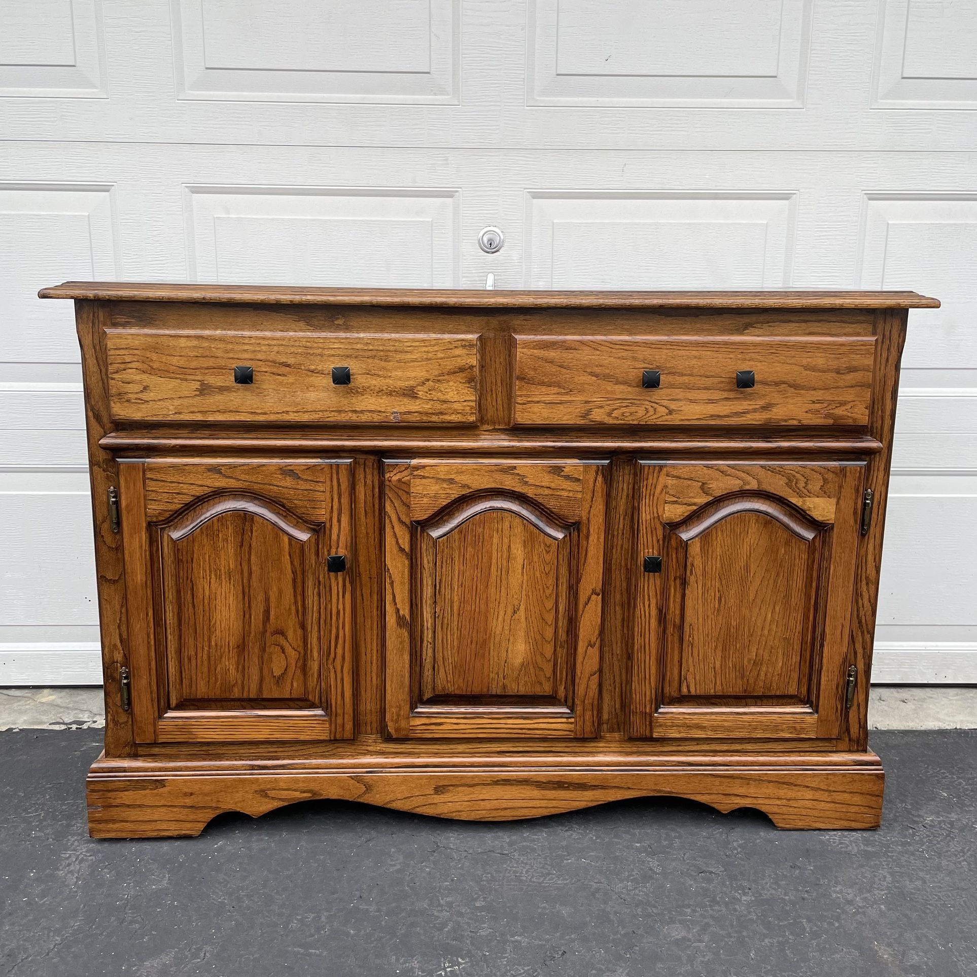 Vintage Solid Wood Sideboard Buffet Server Cabinet