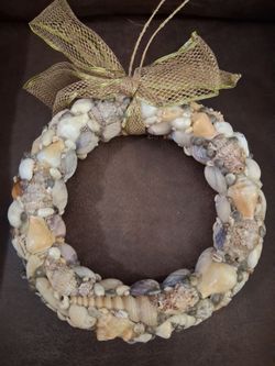 VINTAGE 12" COASTAL SEASHELL WREATH HEAVY & HIGH DENSITY
