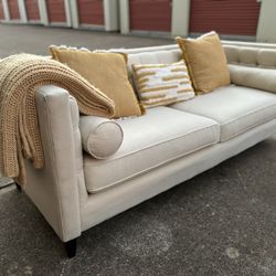 *FREE DELIVERY* MCM Tufted Cream Colored Sofa 