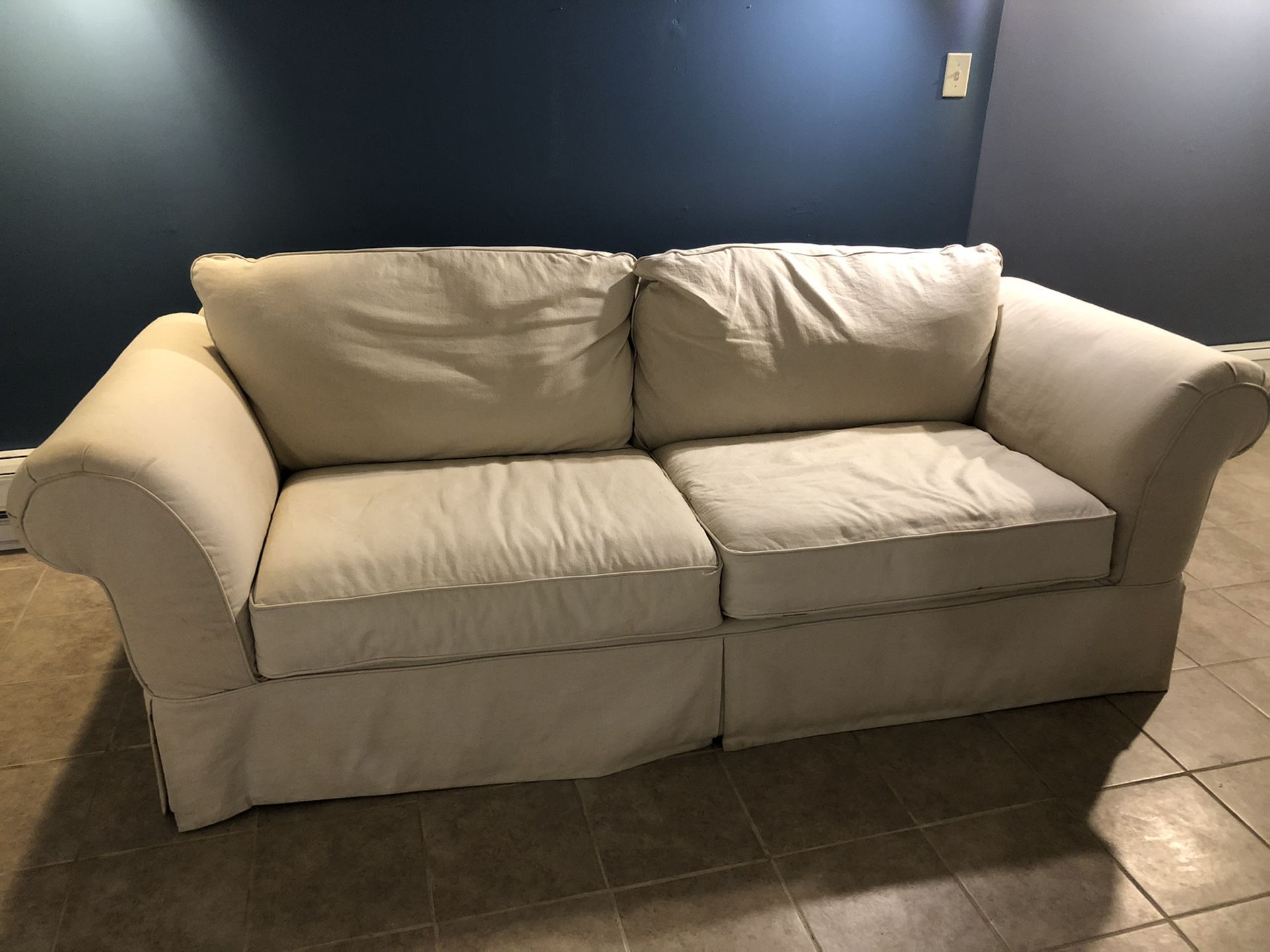 White couch sleeper sofa