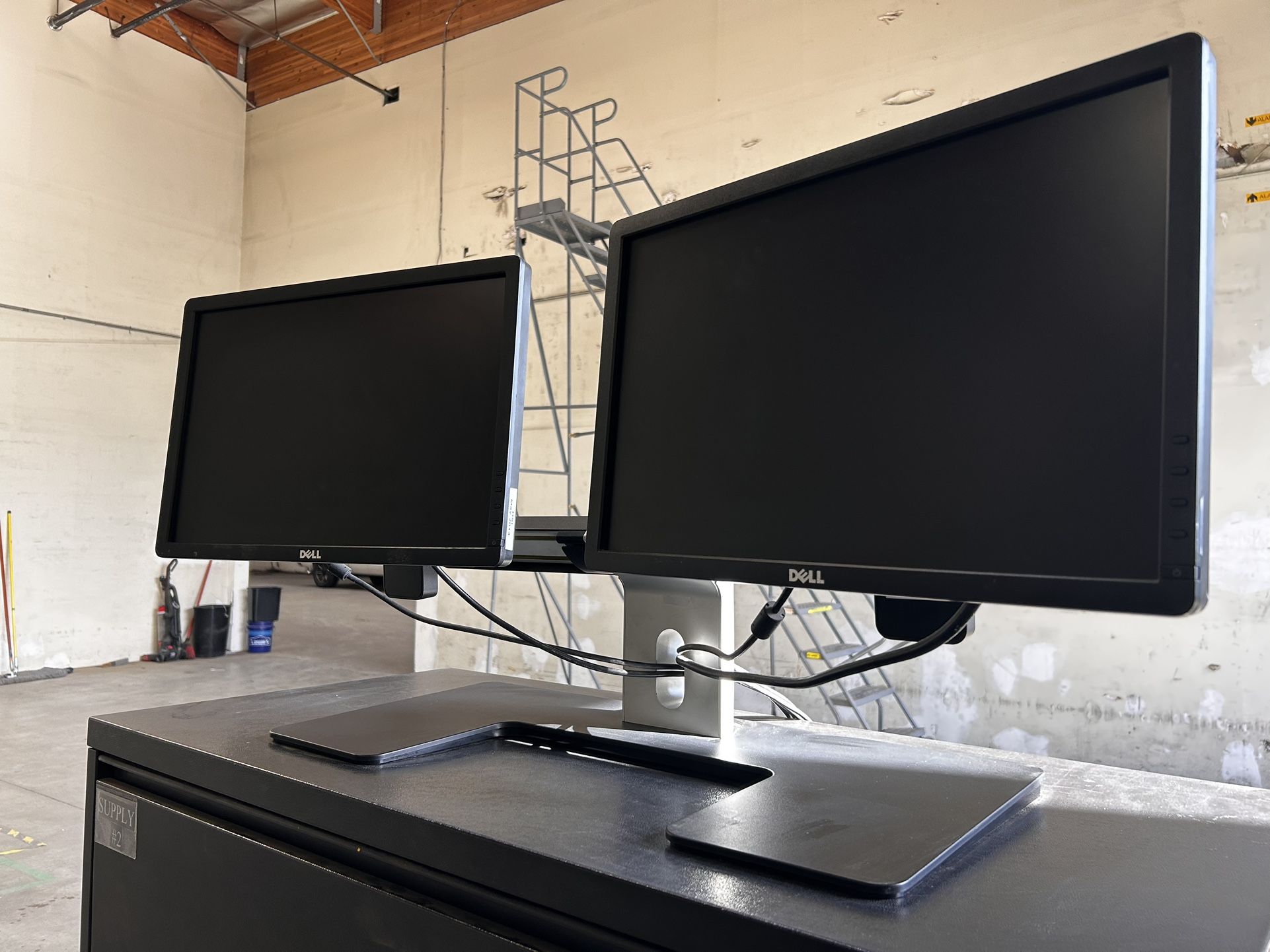 Dual Computer Monitors With Stand
