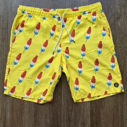 Free World Popsicle Swim Trunks Men’s Medium Patriotic Board Shorts