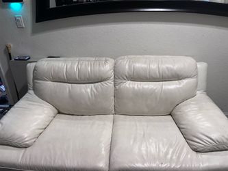 White Leather Loveseat